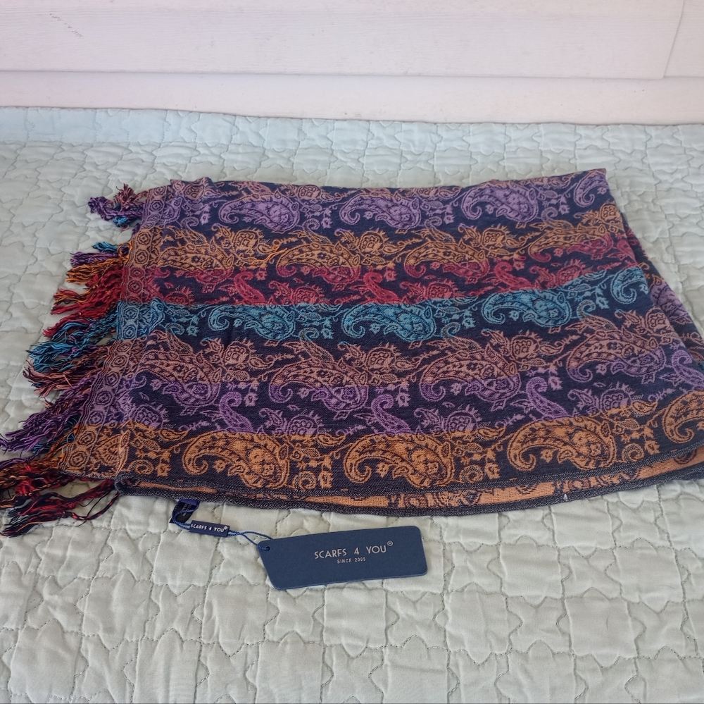 4You Scarf Multicolor Goldline GmbH Made in Germany 27"x71"